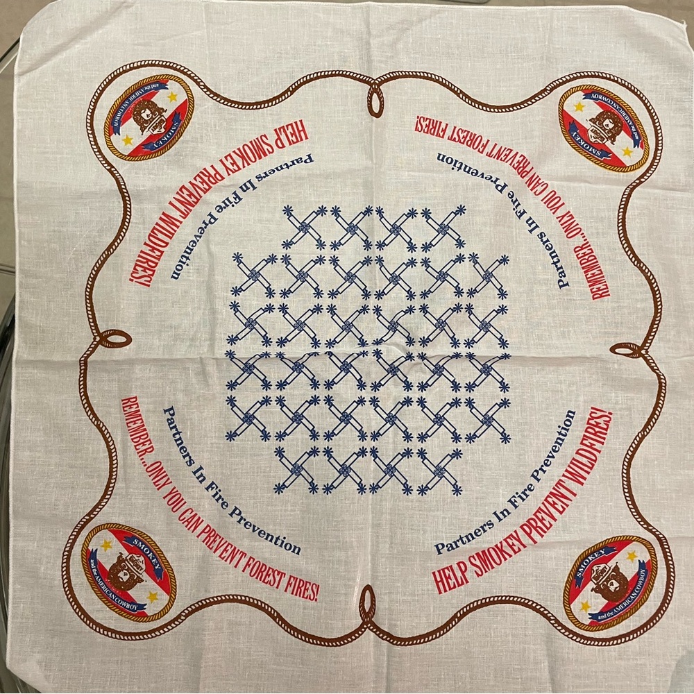 🐻Vintage Smokey the Bear Bandana Handkerchief